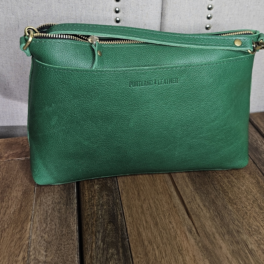 Portland Leather Goods Large Poppy Crossbody Bacalar Green - Picture 15 of 16